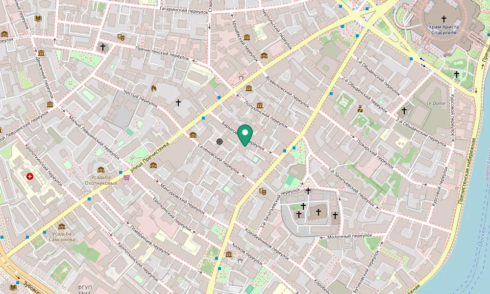 Схема расположения офиса: 119034, г. Москва, ЦАО, район Хамовники, Барыковский пер., дом 5, офис 12